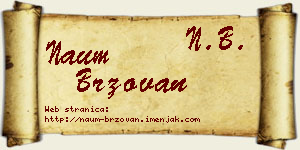 Naum Brzovan vizit kartica